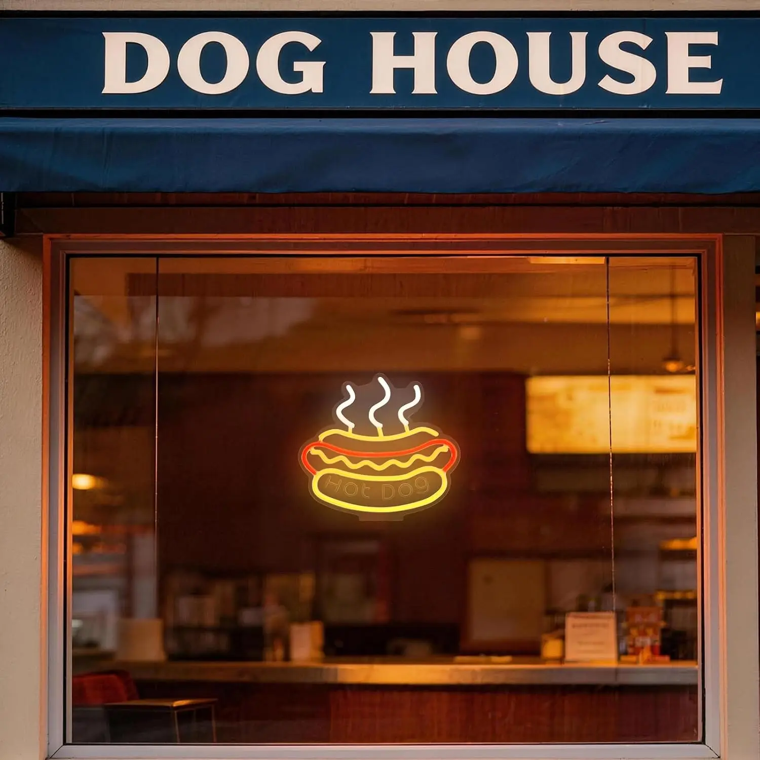 Hot Dog LED Neon Sign USB Powered Neon Light for Fast Food Shop Food Truck Restaurant Decor Party Business Art Decor Night Lamp
