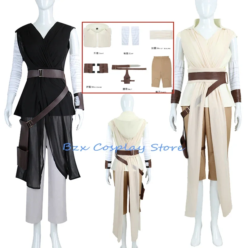 

Two Colors Rey Cosplay Anime Skywalker Hero Jedi Costume Halloween Carnival Party Roleplay Outfit for Woman