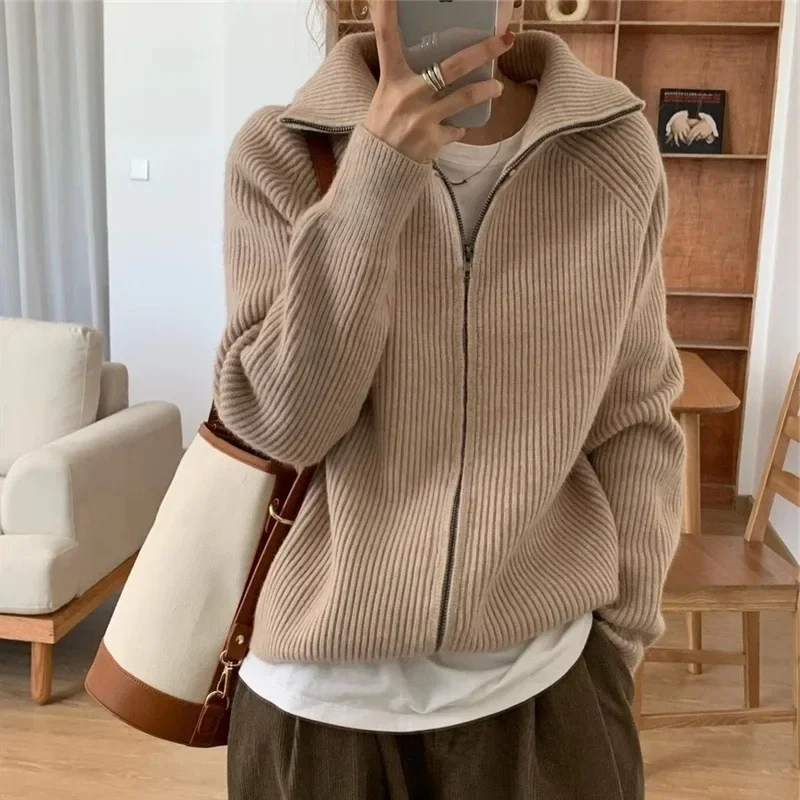 Cardigan Women Knitted Top Versatile Autumn and Winter Small Short Loose Outer Wear Sweater Outerwear Ins Fashion