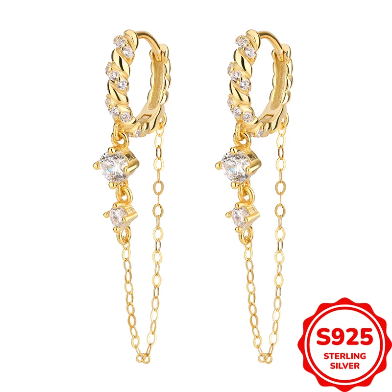 

Fashionable and Luxurious Genuine S925 Silver Tassel Ring Exquisite and Versatile Women's Earrings