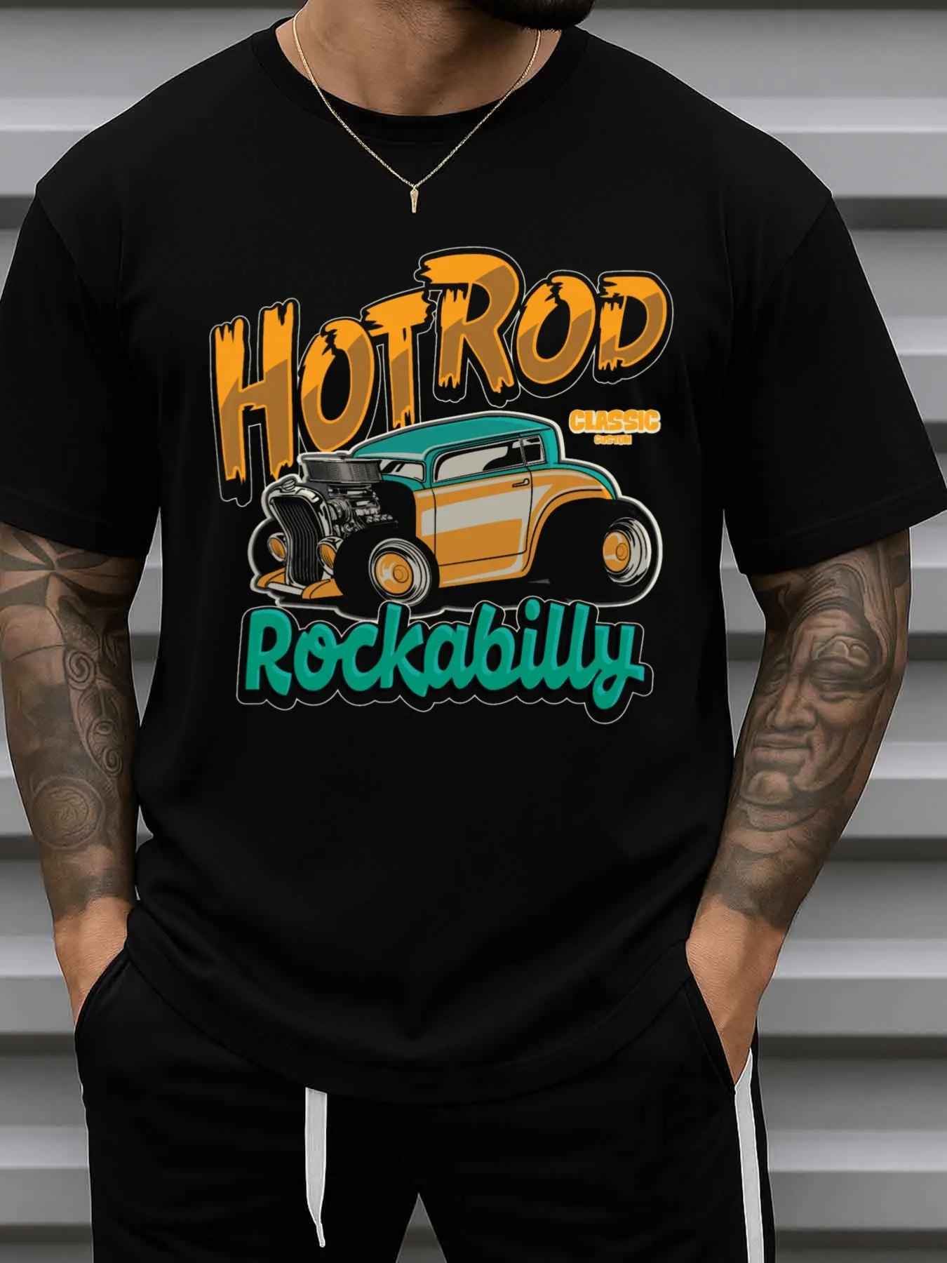 

Hot Rod Rockabilly Classic Garage Vintage Car T-Shirt 100% Cotton O-Neck Short Sleeve Summer Casual Mens T-shirt Streetwear