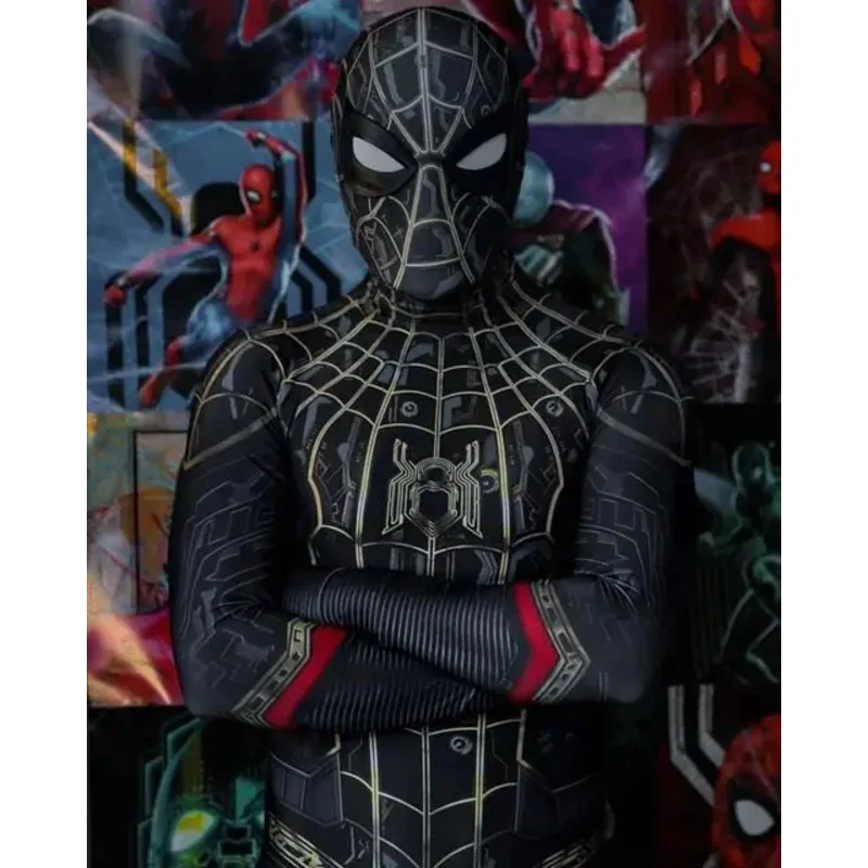 Volwassenen Kinderen Geen Weg Naar Huis Spidercosplay Superheld Cosplay Kostuum Volledige Bodysuit Zentai Tweede Huid Pak Mannen Feest Jumpsuit