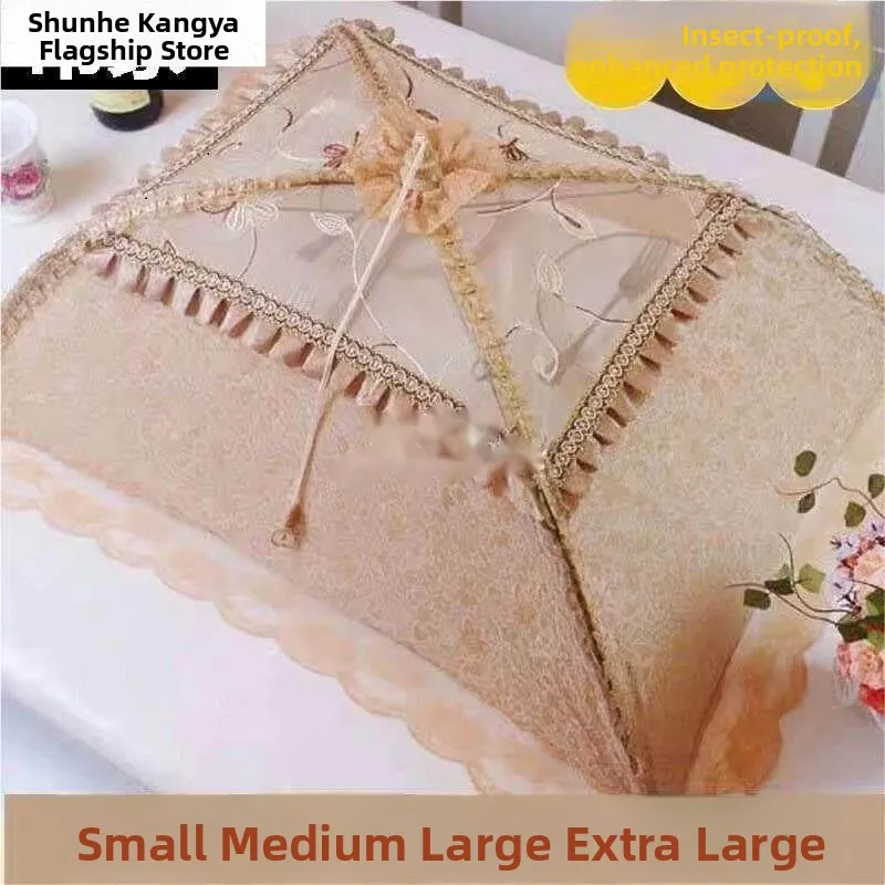 Large Square round Food Cover Rectangular Table Dustproof Flyproof Home Use Restaurant Style Dining Table Cover Household Org...