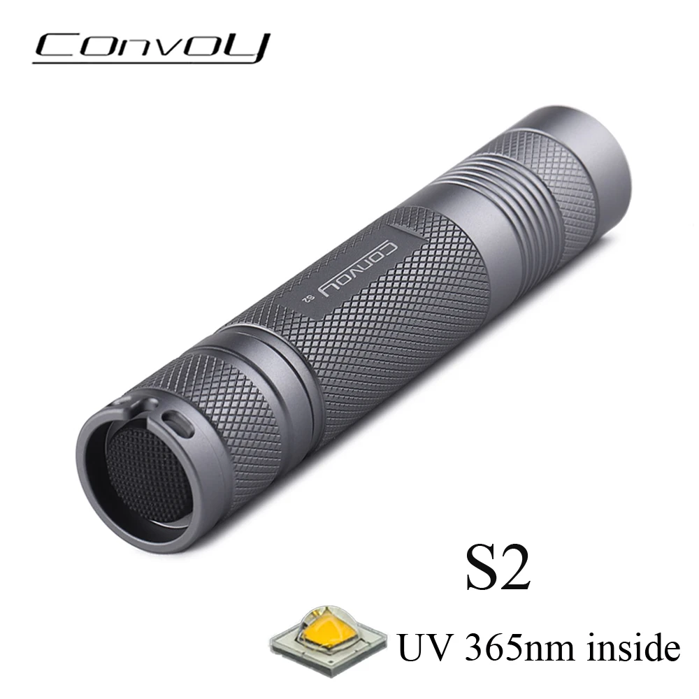 УФ-фонарик Серый Convoy S2 365 нм УФ-фонарик Linterna Led 18650 Вспышка Ультрафиолетовая ультрафиолетовая лампа
