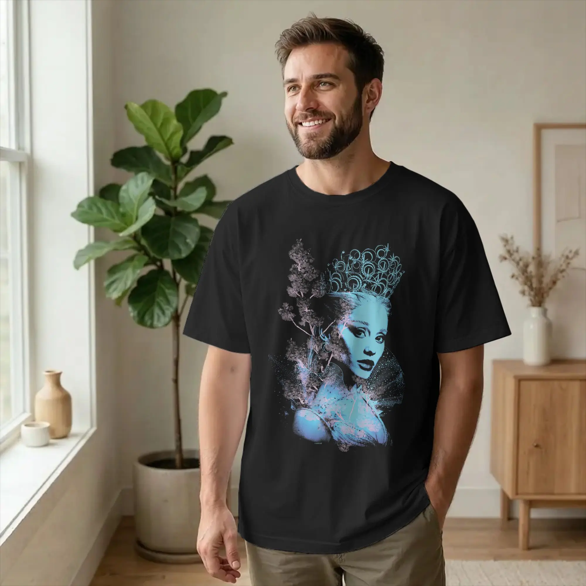 Men Wicked For Good Glinda Striking Portrait T Shirt  100% Cotton Tops Funny Short Sleeve Round Neck Tees Plus Size T-Shirt