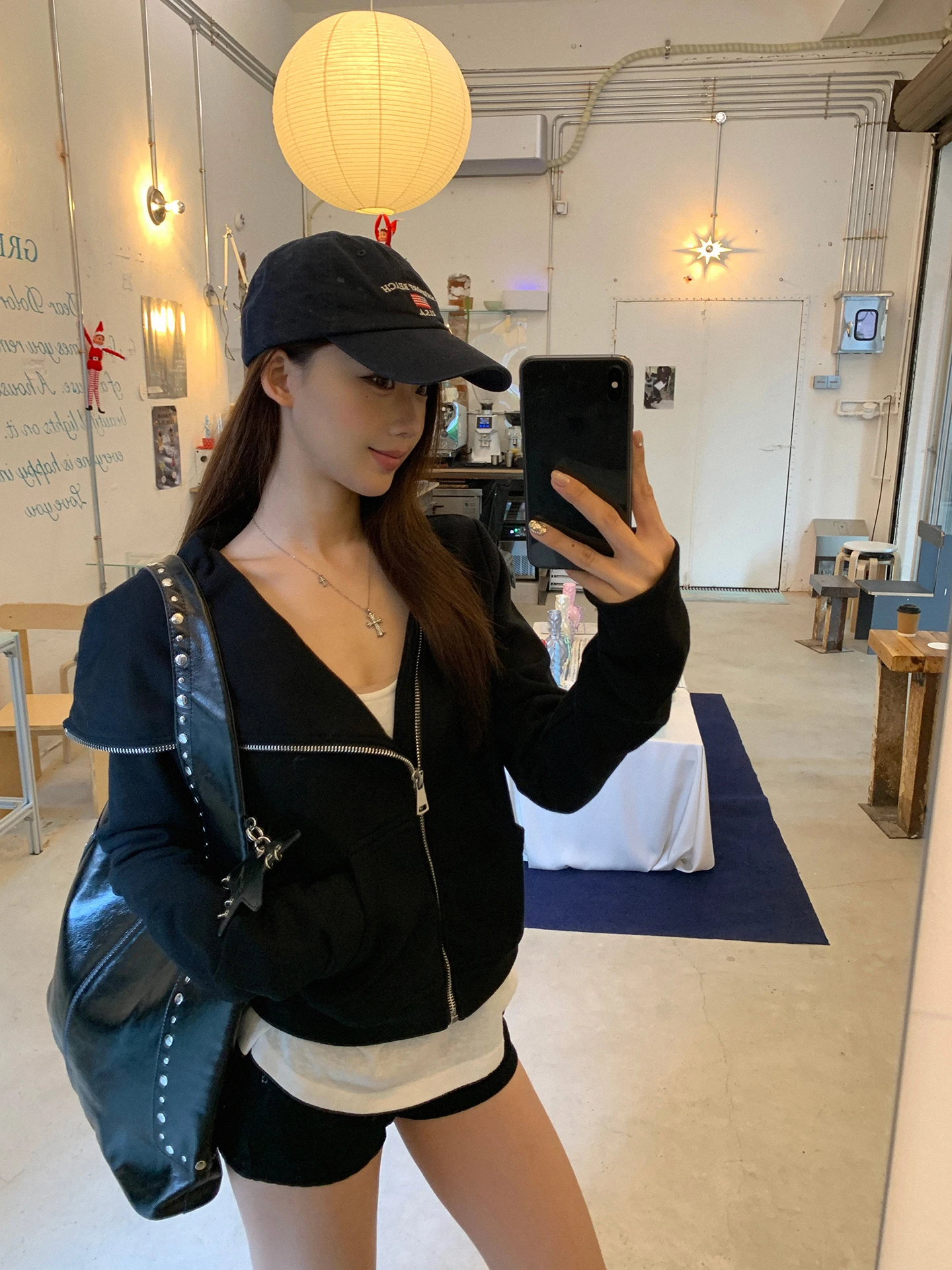 سترة قطنية سوداء أنيقة للنساء، ملابس خارجية قصيرة، إصدار جديد لخريف وشتاء 2023، تصميم عصري مناسب للتنقل اليومي، أكمام طويلة م...