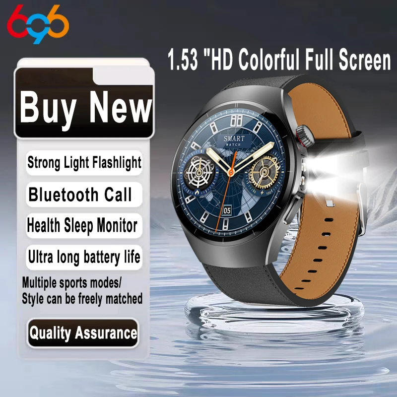 

Outdoor Strong Light Flashlight Bracelet Blue Tooth Call Smartwatch Men Health Sport Business Smart Watch Waterproof Alarm Clock