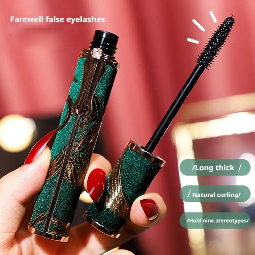 1pcs Pauw Zwart Curling Mascara Dikke Verlenging tot Zweetbestendig dragen Blijvende Lange Make-Up Waterdichte Wimper Gemakkelijk P2O4