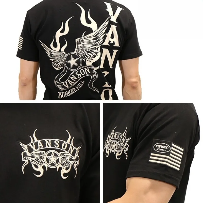 

Футболка с короткими рукавами и принтом «Летающая звезда» VANSON — это модная и удобная мужская повседневная футболка с короткими рукавами с принтом