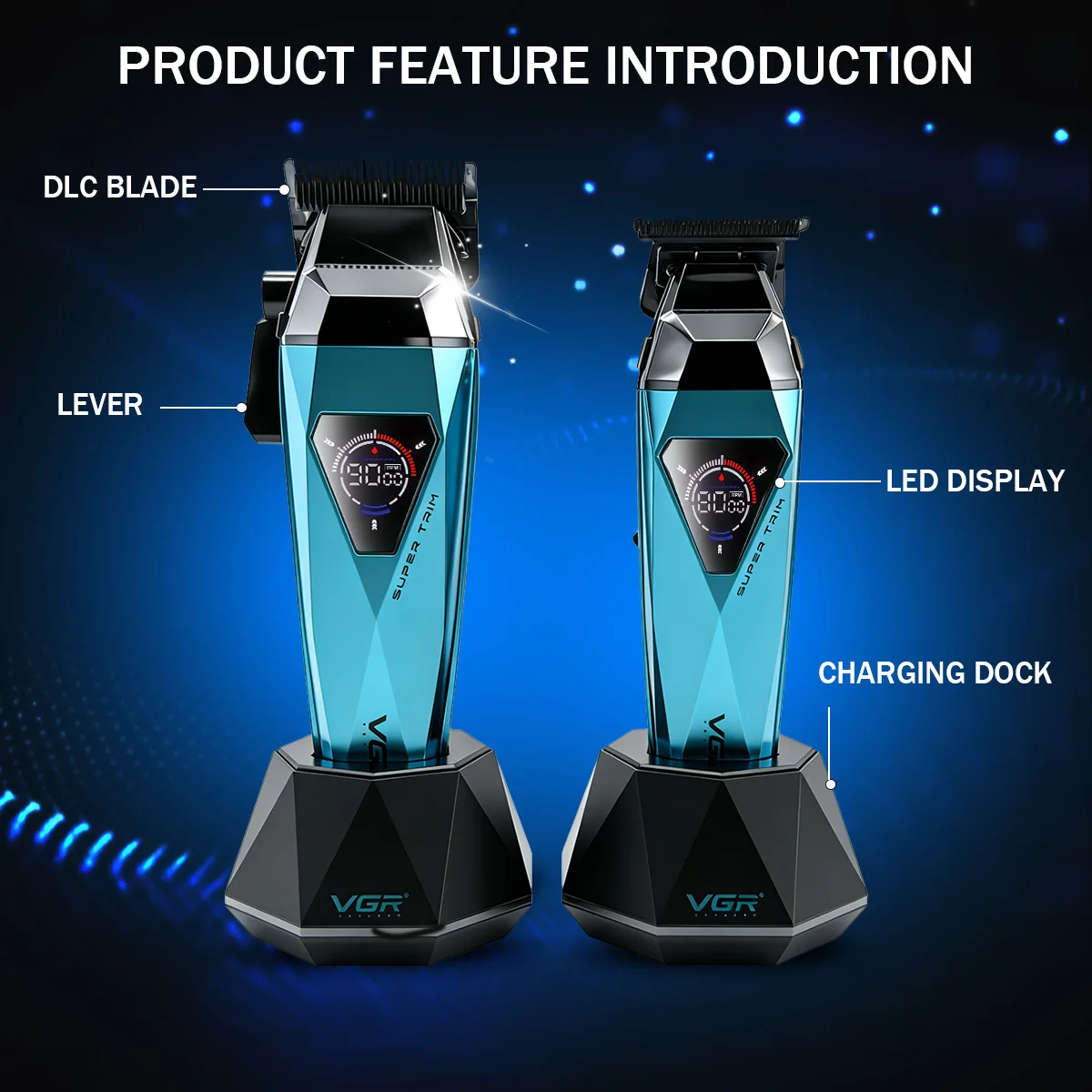VGR Hair Trimmer Electric Hair Cutting Machine Professional Hair Clippers Cordless Barber Combo LED Trimmer for Men V-877 S2 view 4