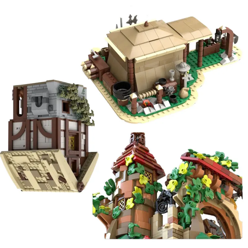

MOC-85668 145861 Средневековая палатка-замок 87706, устойчивая игрушка из мелких частиц в сборе, строительный блок