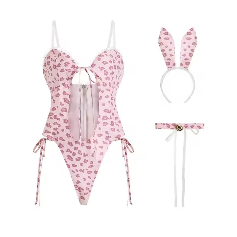 

Sexy Bodysuit Women Pajama Pink Bunny Girl Set Cosplay Maid Costume Sexy Lingerie Women Underwear Sleepwear Female Lingerie