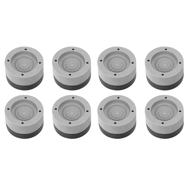 8 Pcs Anti-Vibration Pads Rubber Noise Reduction Vibration Anti-Walk Foot Mount (Gray)