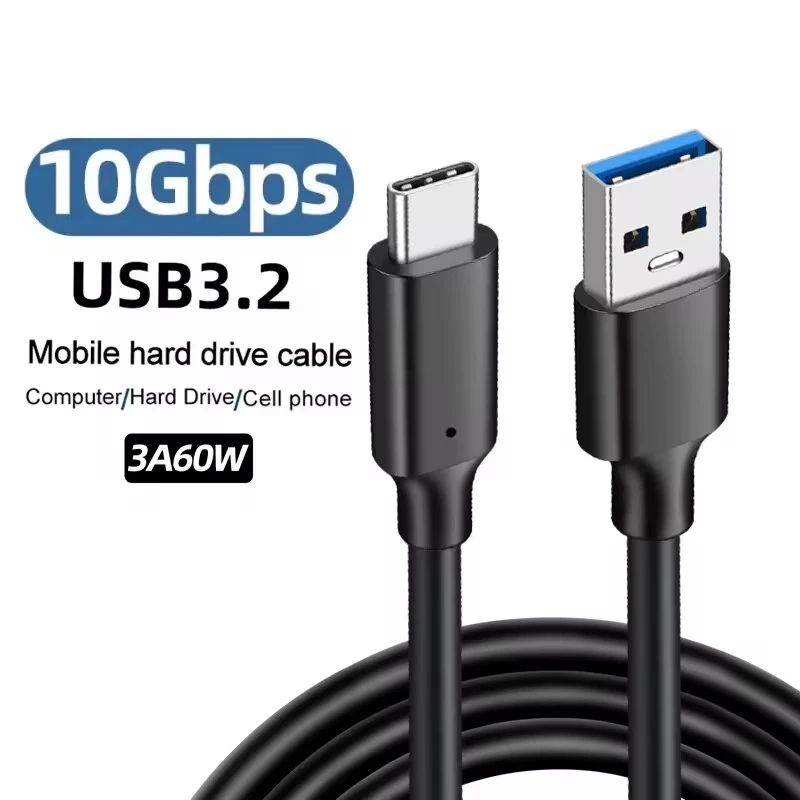 USB 3.2 to Type C Cable Data Transmission High Speed for Xiaomi Redmi Samsung Cable Fast Charging Mobile Phone Charger Cord