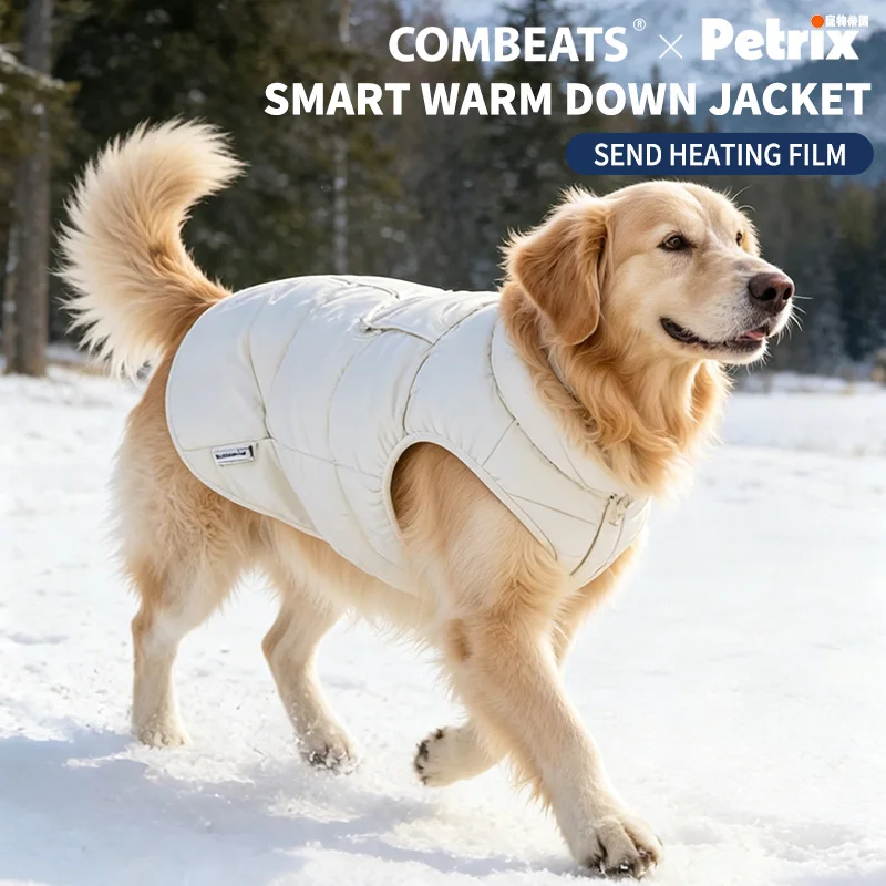 Large Breed Dog Duck Down Coat Windproof Winter Warm Jacket For Husky Outdoor Walking Cold Weather Pet Clothes