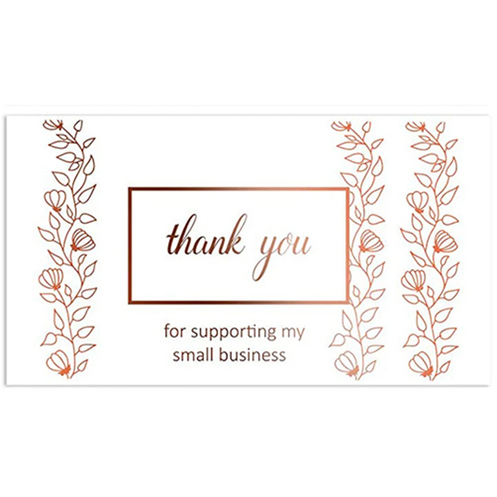 Bronzing Leaves Thank You for supporting My Small Business Card Greeting Card Gift decoration Labels Thank You Cards 2*3.5 inch