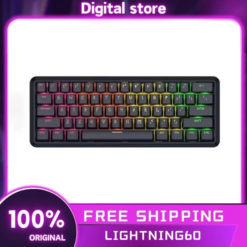 Waizowl Lightning60 Magnetic Switch Keyboard Wired Hotswap Custom Gasket Gaming Keyboard Valorant PC Gamer Accessories Gift