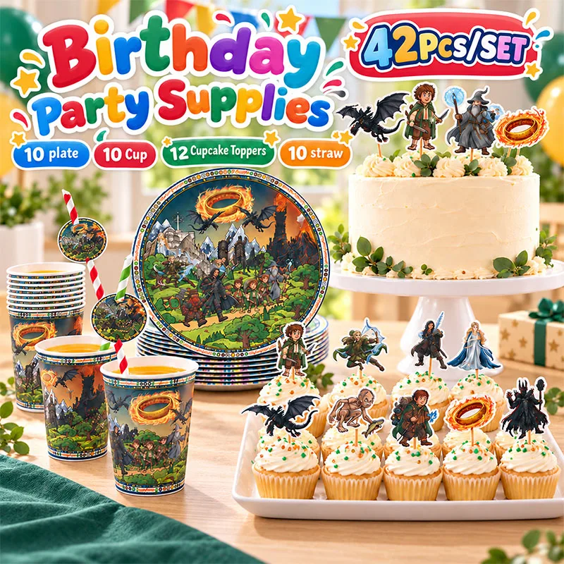 Cartoon The Round Characters Creative Character Ring King Pattern Design Birthday Party Table Decoration Tableware Supplies