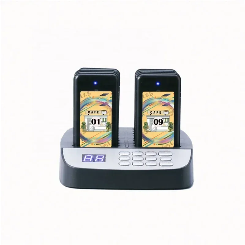 Hot salesNew Arrival Strong Signal Wireless Waterproof Vibrating Smart Cafe Long Range Waiter Guest Coaster Pager System