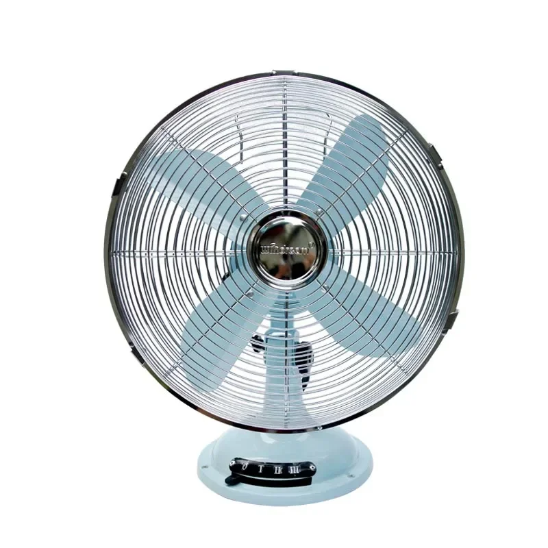 DK66: European Style Vintage Metal Oscillating Table Fan, Powerful Retro Desk Fan for Stylish Cooling in Home, Office, Dorm