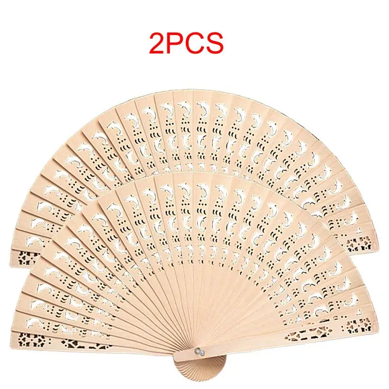 Wooden Hand Fan Vintage Wooden Fan Handheld Folding Fans Elegant Hand Fans For Wedding Party Home Decoration