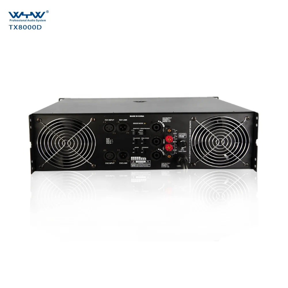 TX8000D 1400-watt ClassH Two channels Bridge Mode Audio Power Amplifier with LED Display