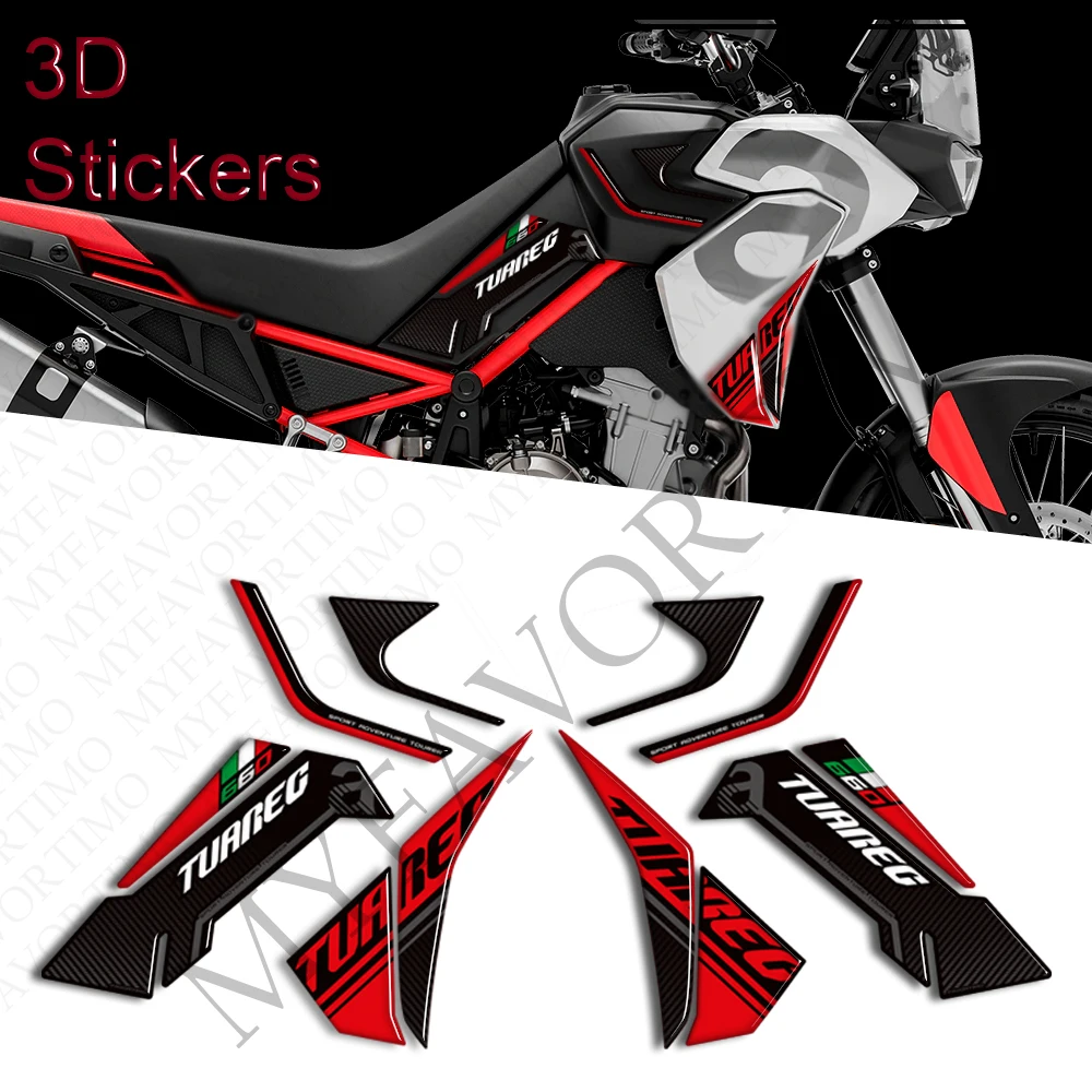 

2022-2026 For Aprilia Tuareg 660 RALLY Tank Pad Bike Protection Adventure Handshield Windshield Handguard 3D Stickers Decals