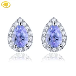 Natural Tanzanite Sterling Silver Stud Earring 0.8 Carats Genuine Gemstone Classic Fine Jewelrys Women Favorite Birthday Gifts