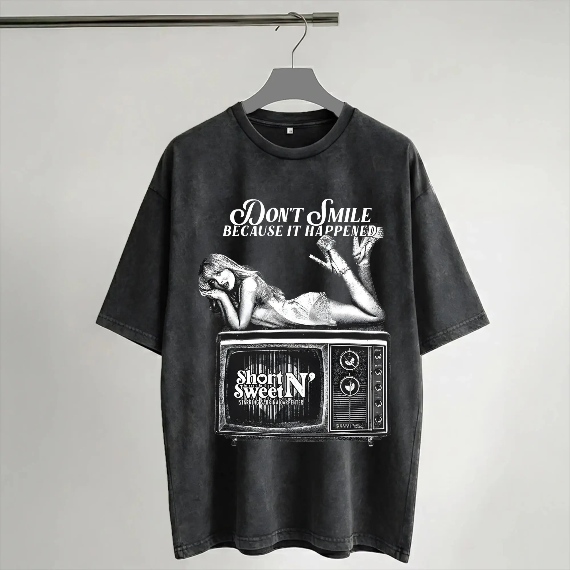 Sabrina Carpenter music festival 2026 Washed T Shirt Streetwear Hip Hop Vintage T-Shirts Tee Shirt for Men Women High Street
