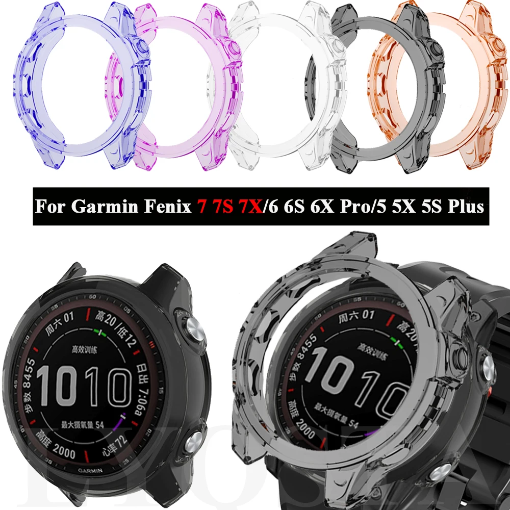 علبة حماية من البولي يوريثين الحراري غطاء ل Garmin Fenix 7 7S 7X ساعة ذكية لينة سيليكون الوفير الإطار شل اكسسوارات ل Fenix7 6 6S 6X 5X