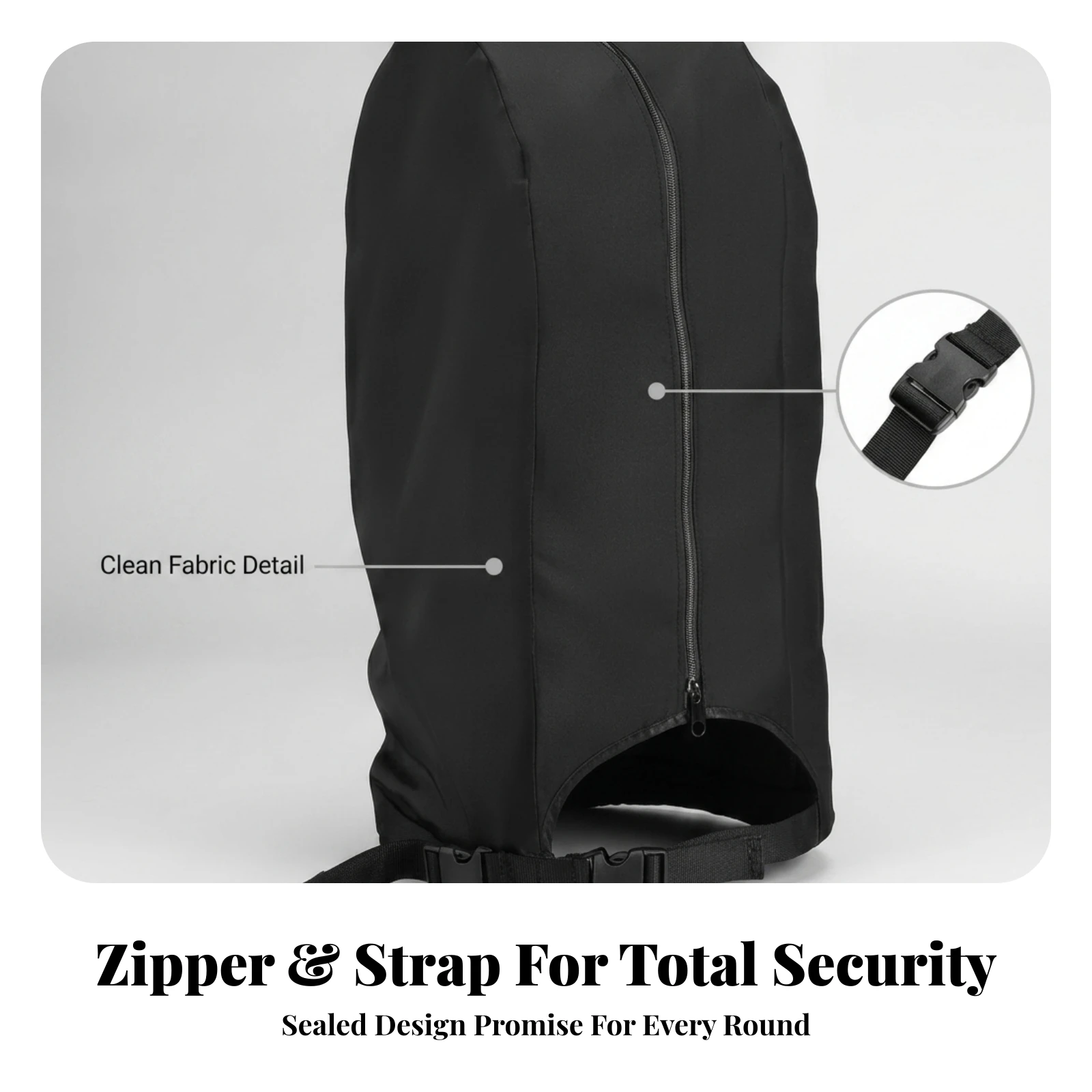 Water-Resistant Weather Protection Black Golf Bag Cover Shielded Zippered Golf Bag Cover Sports Accessory for Outdoors - view 5