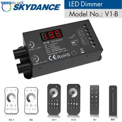 Skydance V1-B Dual knob LED Dimmer With Digital Display DC 12V 24V PWM Adjustable Frequency 2.4G RF Remote Control Single Color