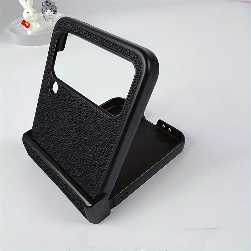 Luxury Business Style Retro Litchi Pattern Case For Samsung Galaxy Z Flip 7 6 5 4 3 5G Flip7FE Ultra Thin Hard Shockproof Shell