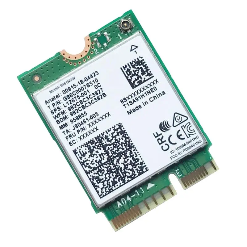 For 9461NGW WiFi Card+Baffle+Antenna Kit AC 9461 2.4G/5G 802.11AC M2 Key E CNVI Bluetooth 5.0 Wireless Adapter-A68X view 3