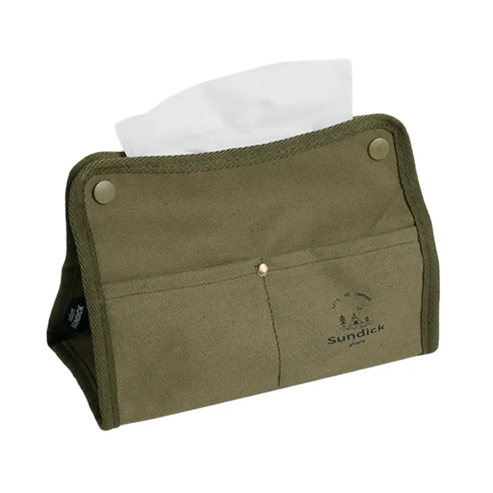 Camping Tissue Box Canvas Storage Bag for Outdoor Activities Easy Access Dispenser for Tissues and Small Items