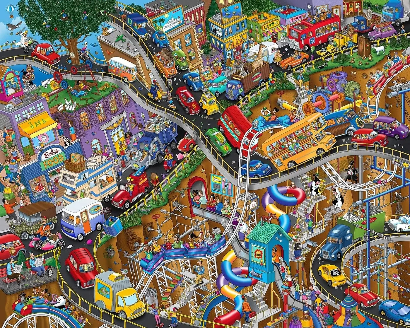 

Fantasy World Transportatio 500/1000/1200/2000 PCS Jigsaw Puzzles Family Activity Relaxing Games for Room Home Decor Gift