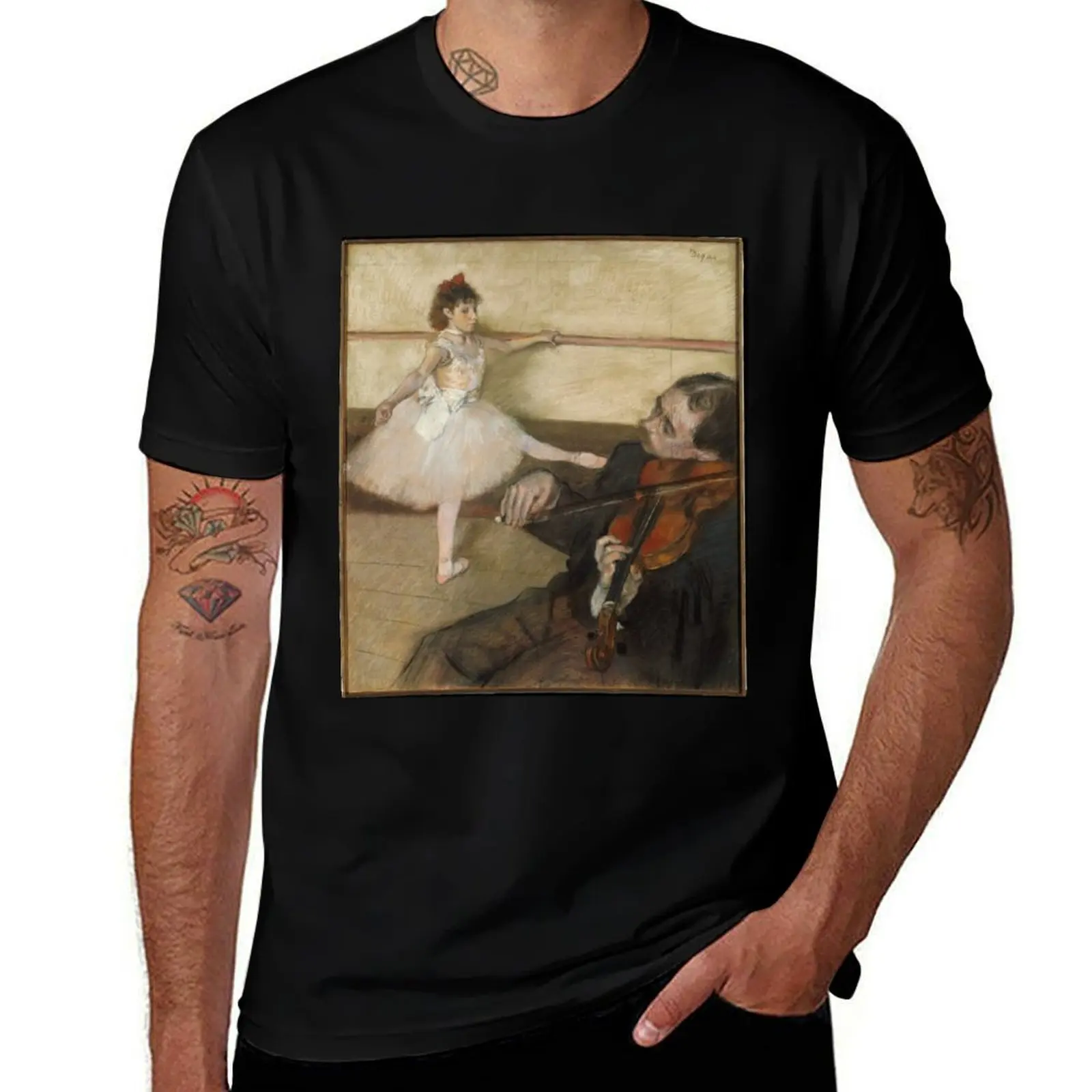 The Dance Lesson by Degas T-Shirt Daily Wear Plain Short Sleeve Shirt T-Shirt