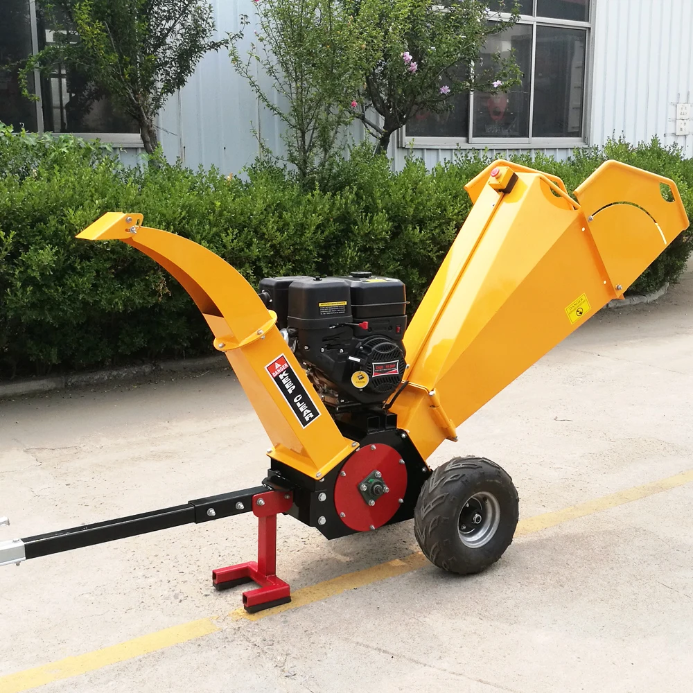 13HP Manual Hydraulic Wood Chipper Shredder Small Industrial Diesel/Ga-soline Engine for Branches Small Trees Forestry Machinery