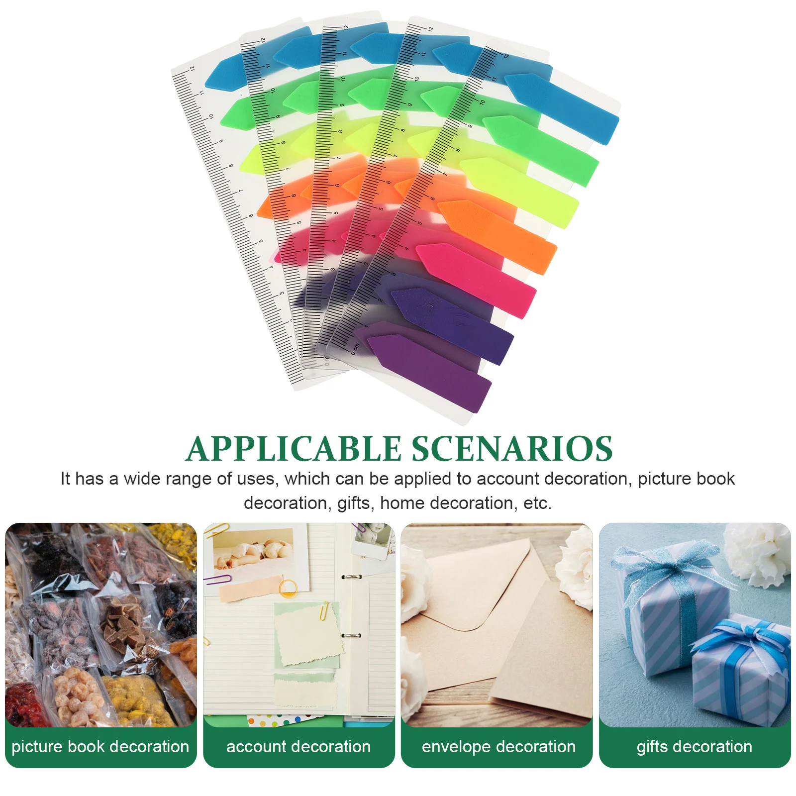 

10Pcs Self-Stick Writeable Waterproof Pet Note Stickers Colored Double-Side Foldable Fluorescent Small Flag Tabs Labels