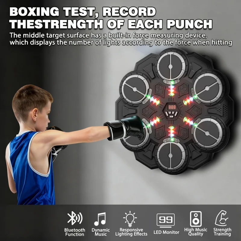 New Design Smart Music Boxing Training Toy New Electronic Music Target Wall Kick Boxing Toy for Adult and Child view 3