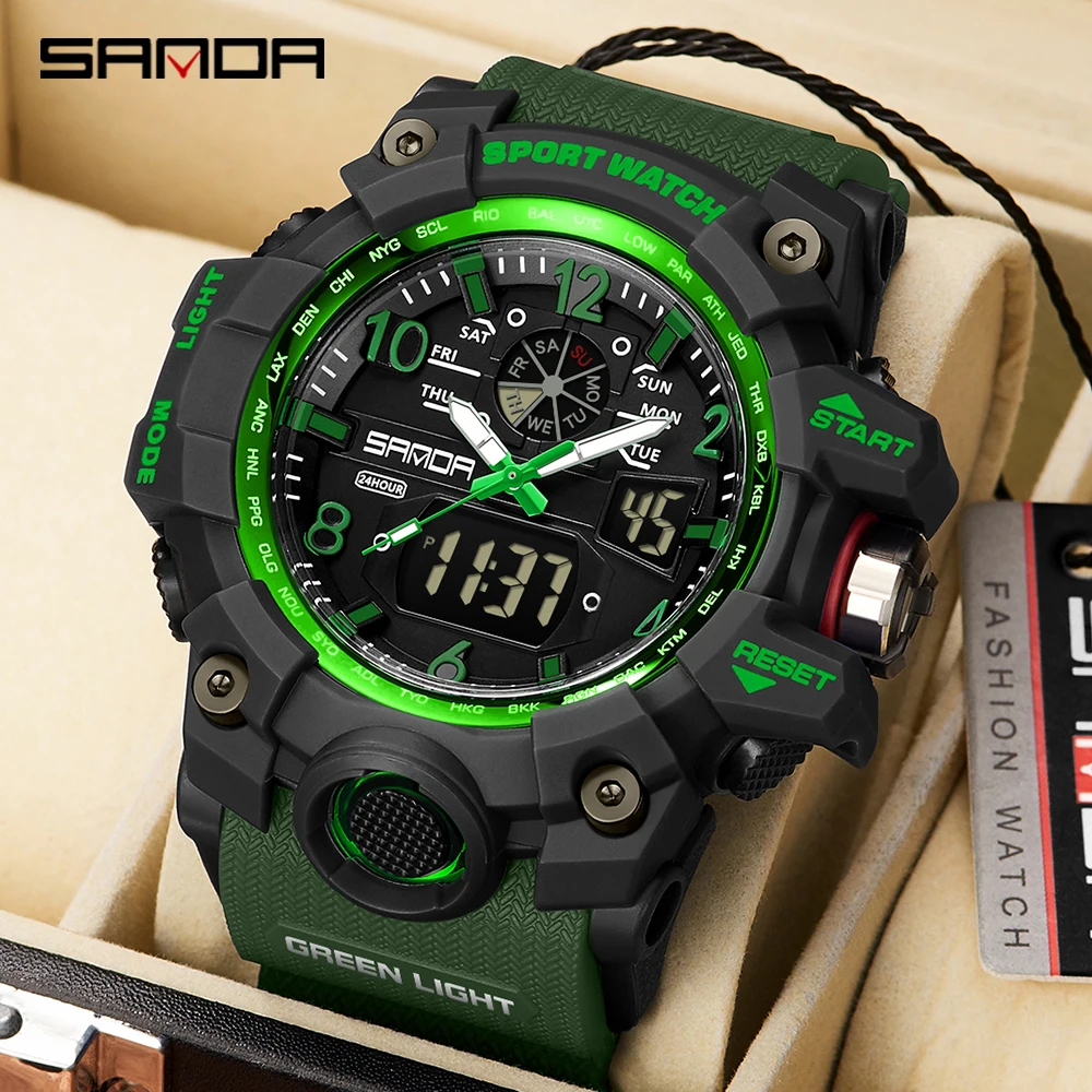 

Sanda 3169 Electronic Watch Youth Sports Trend Korean Edition Creative Personalized Waterproof Electronic Watch