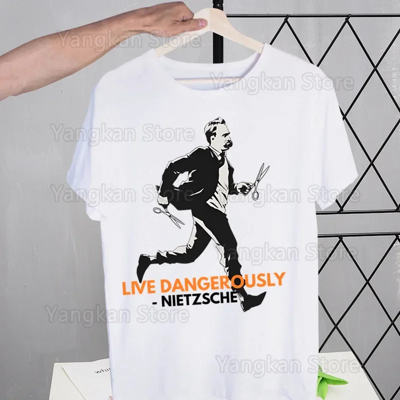 God Is Dead Friedrich Nietzsche Nihilist T Shirts Tees Shirt Tops Design Short-Sleeved Harajuku Man Aesthetic Anime T Shirt