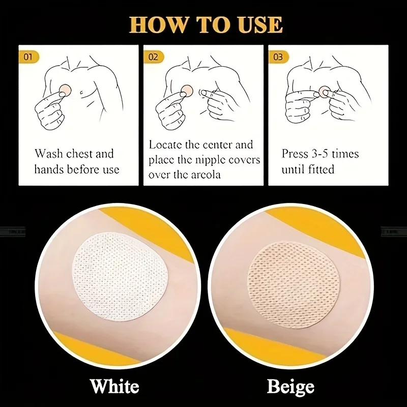 10/20/50/100/200 パック超薄型で柔らかい男性用使い捨て目に見えない乳首ステッカー、メッシュ生地の胸部プロテクター、適切な2027