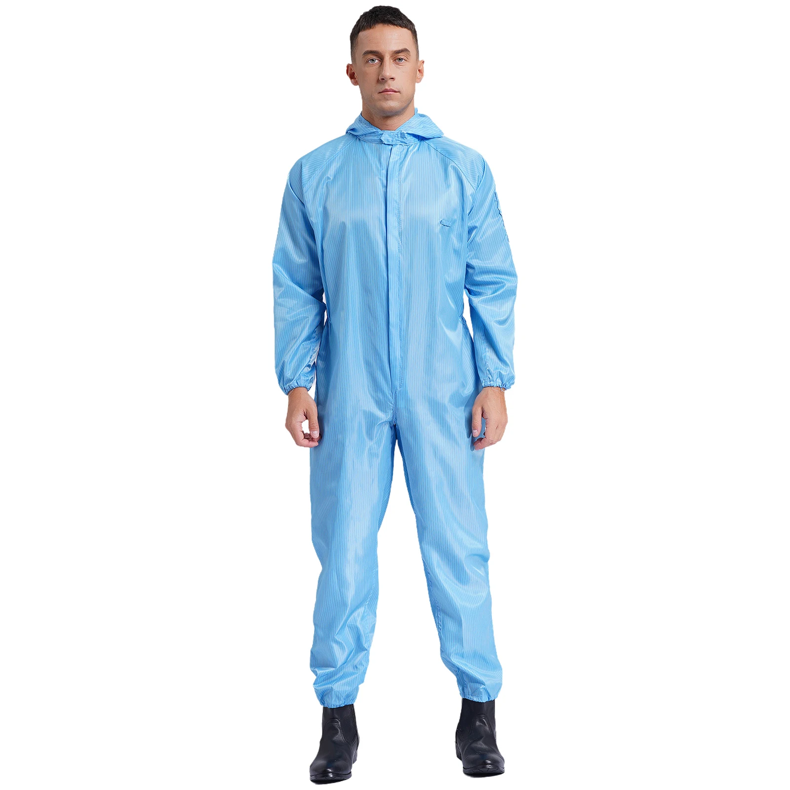 

Unisex Anti-Static Dustproof Hooded Coverall Front Zipper Full-body Cover Jumpsuit Overalls for Workshop Worker Spray Paint