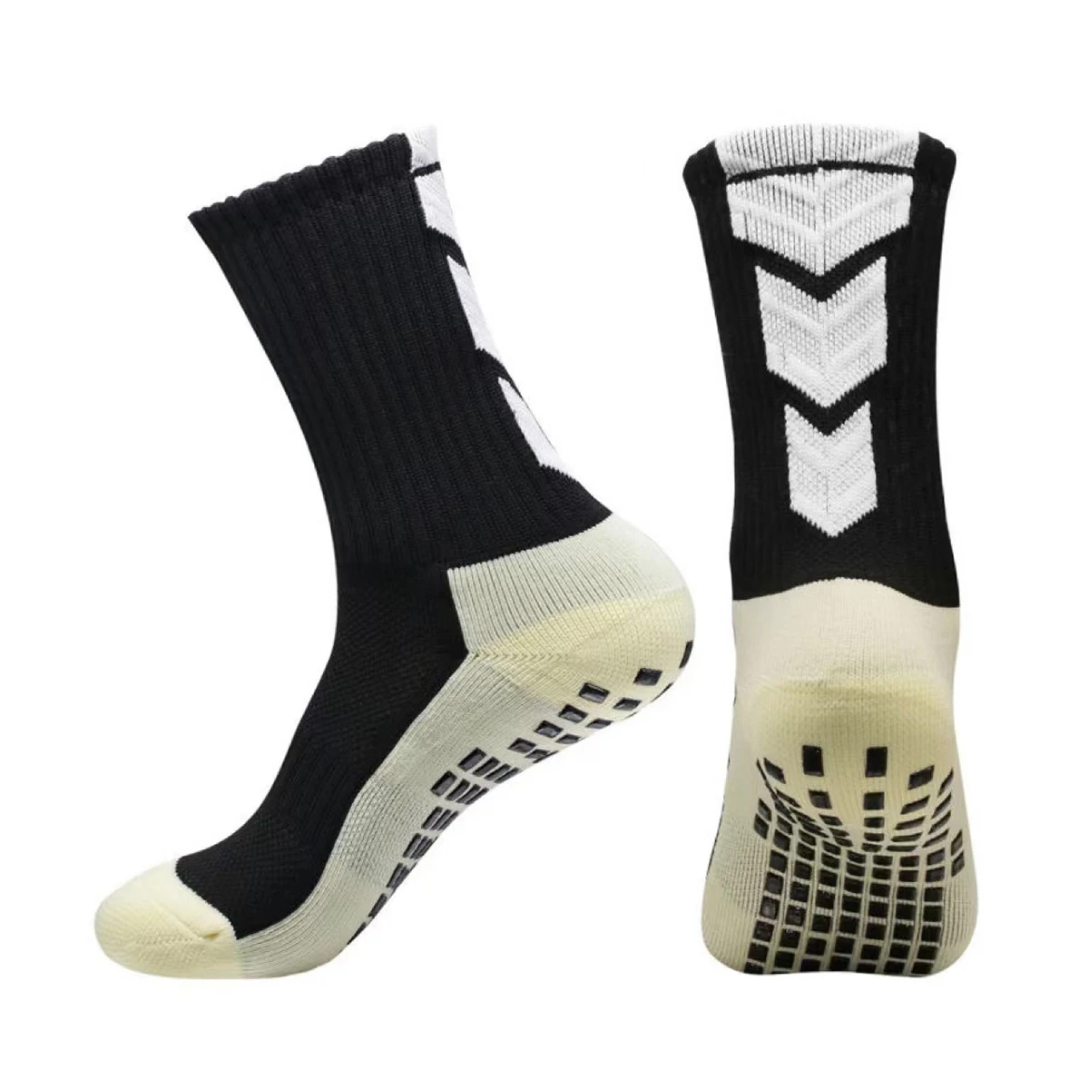 Cross border Sports Men's Socks Thickened Towel Bottom Men's Mid Cap Adhesive Non slip Football Socks Training Socks