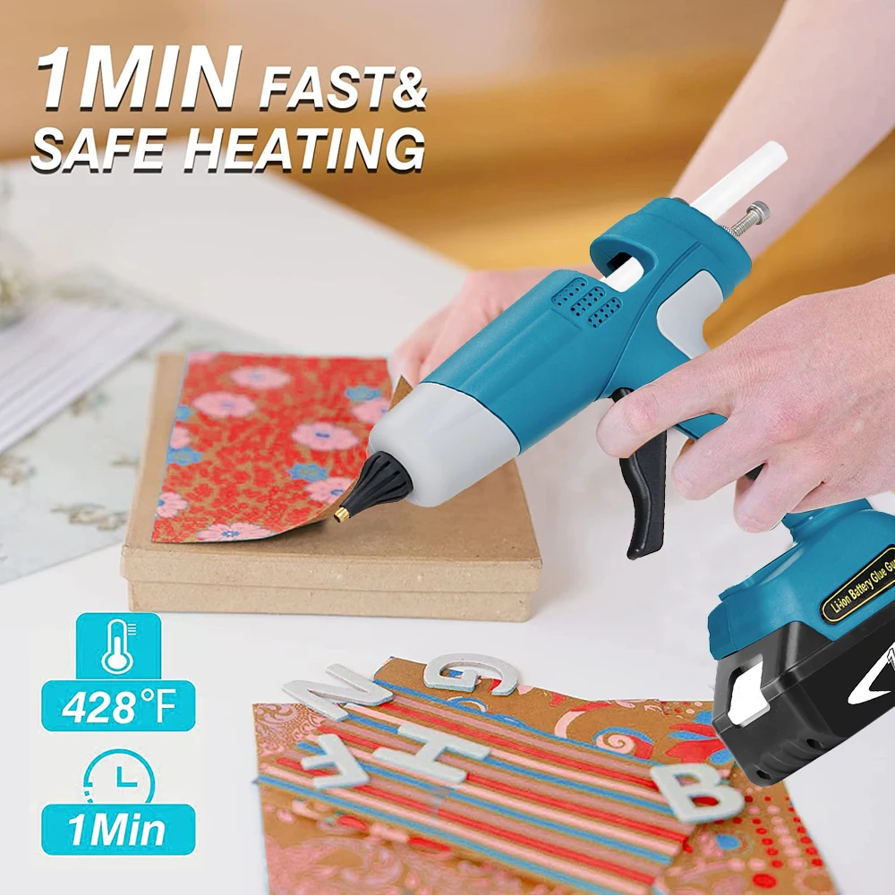 11mm Handheld Cordless Electric Hot Glue Gun Fit Arts & Crafts & Home DIY with 5 11mm Sticks For Makita 18V Battery