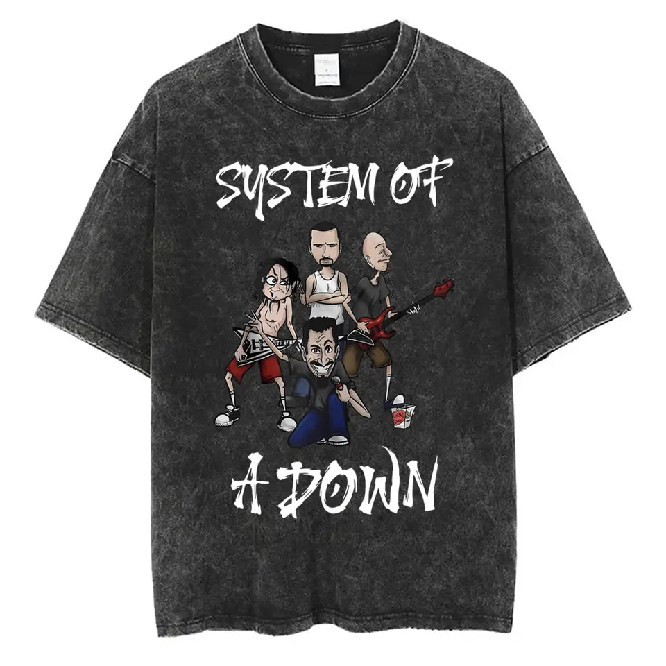 Washed Vintage System of A Down Toxicity Music Album Cover Tshirt