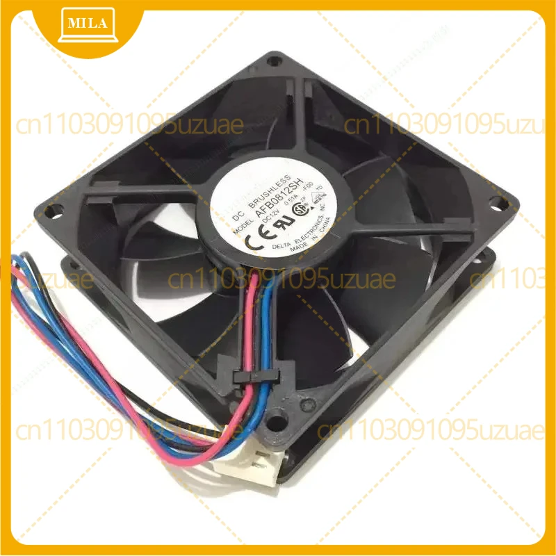 

2pcs For Delta Electronics AFB0812SH F00 DC 12V 0.51A 80x80x25mm For 3-Wire Server Cooling Fan