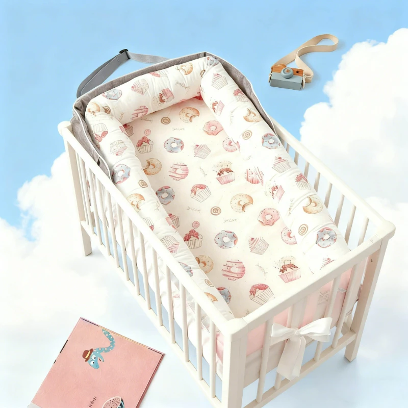 

Новые складные съемные спальные мешки для младенцев 2026 года с подушкой, моющиеся, для детской кроватки, портативное гнездышко для новорожденных