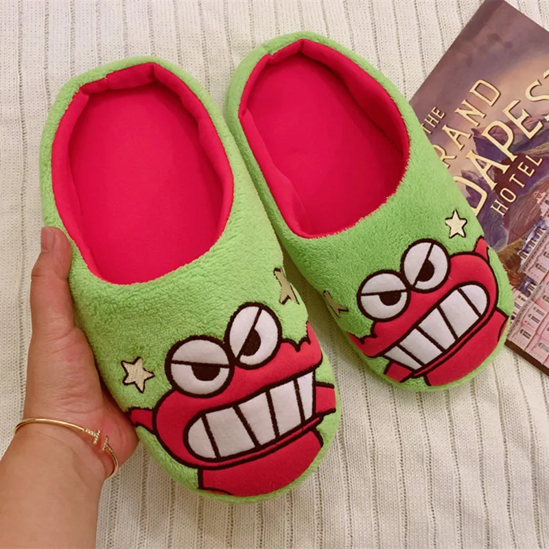 Cartoon Crayon Shin-Chan Plush Cotton Slippers Autumn and Winter Couple Model Cute Indoor Non-Slip Cotton Slippers Holiday Gift